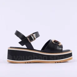 Women Repo Platform Sandwich Sole Sandal - Black