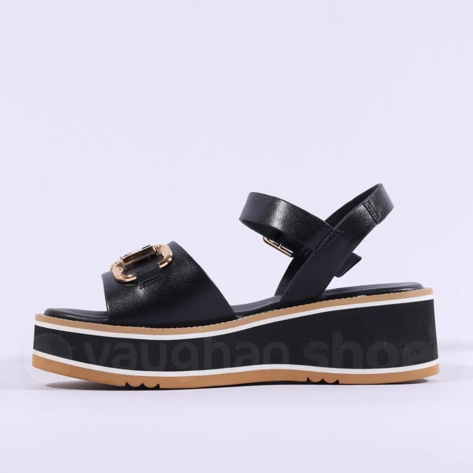 Women Repo Platform Sandwich Sole Sandal - Black