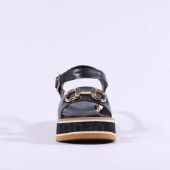 Women Repo Platform Sandwich Sole Sandal - Black