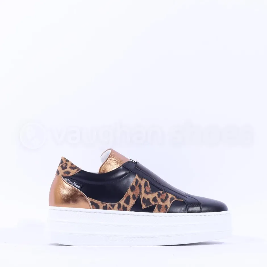 Women Marco Moreo Platform Slip On M Trainer - Black Leopard