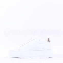 Women Marco Moreo Platform Slip On M Trainer - White Gold Leather