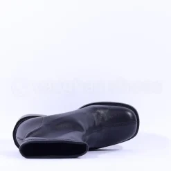 Women Miss Elastic Platform Sock Boot - Black Leather