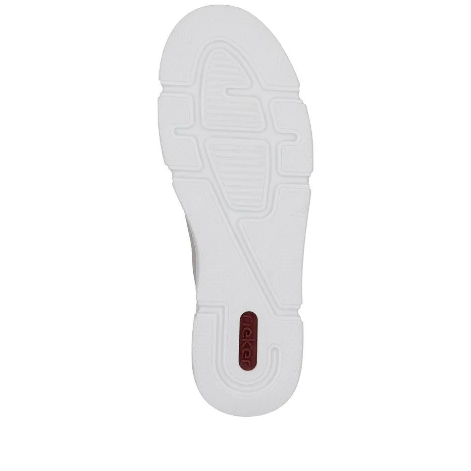 Women Rieker Platform Trainer With Side Zip - Rose Metallic
