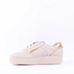 Women Paul Green Platform Trim Trainer - Cream Gold