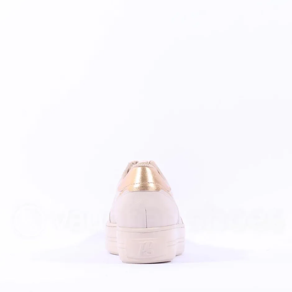 Women Paul Green Platform Trim Trainer - Cream Gold