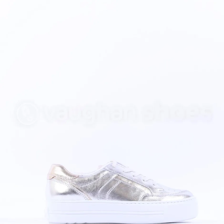 Women Paul Green Platform Trim Trainer - Silver Gold