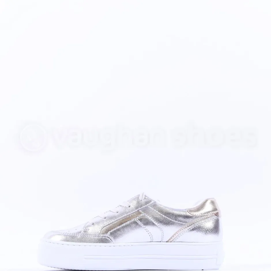 Women Paul Green Platform Trim Trainer - Silver Gold