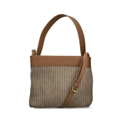 Rieker Pleated Shoulder Bag - Beige Tan