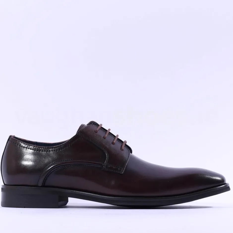 Tommy Bowe Prisco Plain Toe Derby Shoe - Chestnut Leather