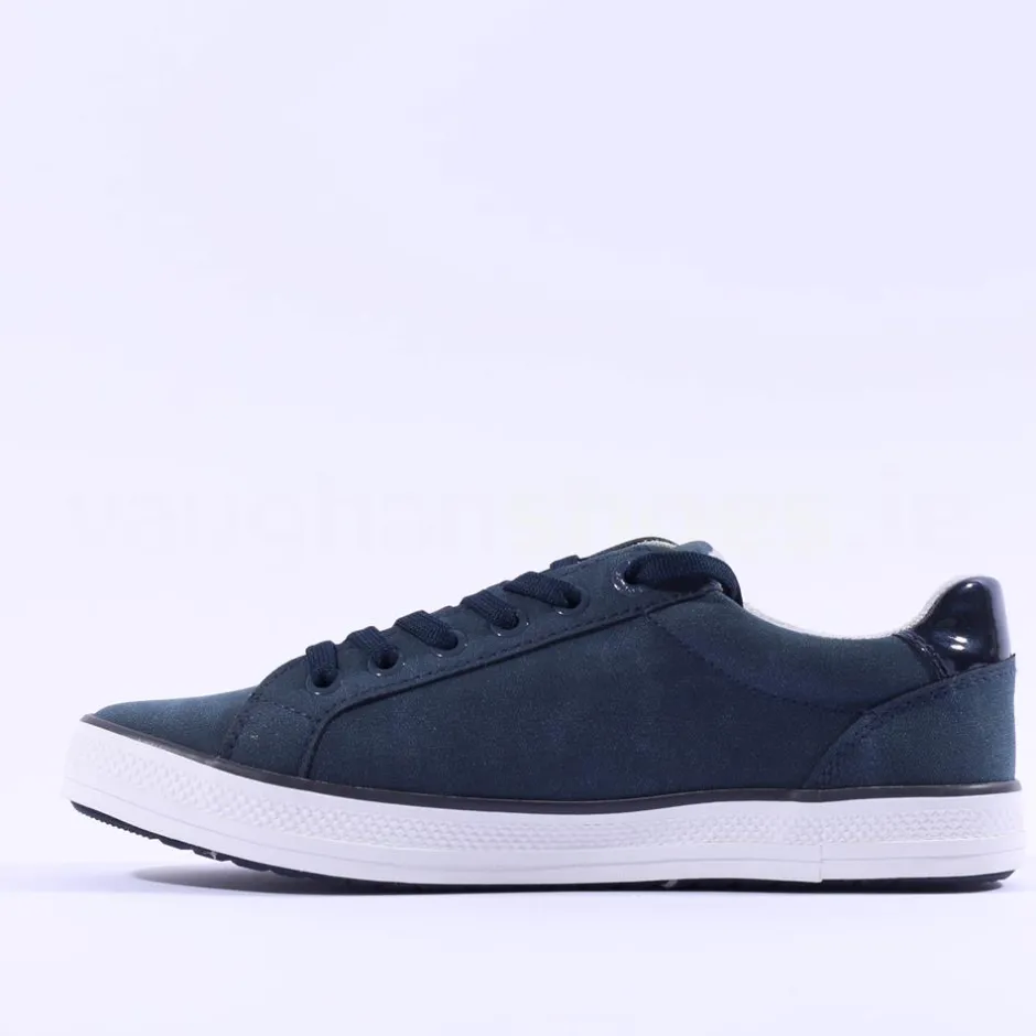 Women S.Oliver Regan Laced Side Panel Trainer - Navy