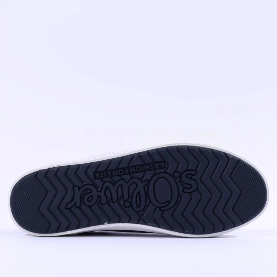 Women S.Oliver Regan Laced Side Panel Trainer - Navy