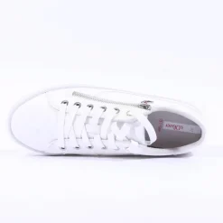 Women S.Oliver Regan Side Zip Casual Trainer - White