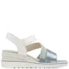 Women Jana Rito Velcro Strap Wedge Sandal - Denim Combi