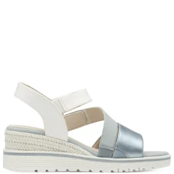 Women Jana Rito Velcro Strap Wedge Sandal - Denim Combi