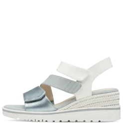 Women Jana Rito Velcro Strap Wedge Sandal - Denim Combi