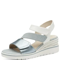 Women Jana Rito Velcro Strap Wedge Sandal - Denim Combi
