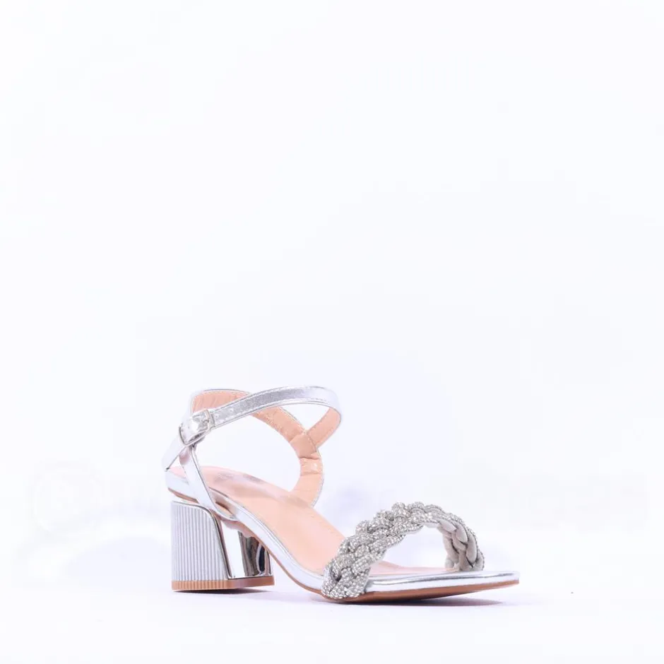Women Sorento Roganstown Block Heel Sandal - Silver