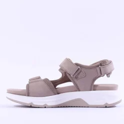 Women Gabor Rolling Soft V/C Strap Sandal Tina - Taupe Nubuck