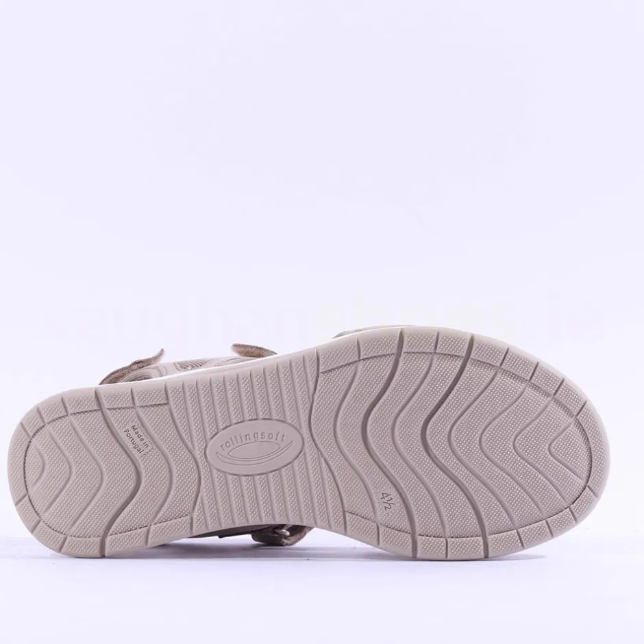 Women Gabor Rolling Soft V/C Strap Sandal Tina - Taupe Nubuck