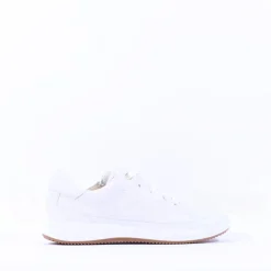 Women Ara Rom Internal Zip Laced Trainer - White Leather