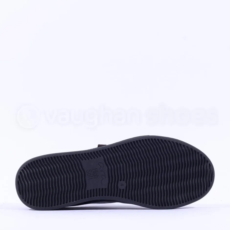 Women Ara Rom Side Zip Lace Trainer - Dark Burgundy Patent