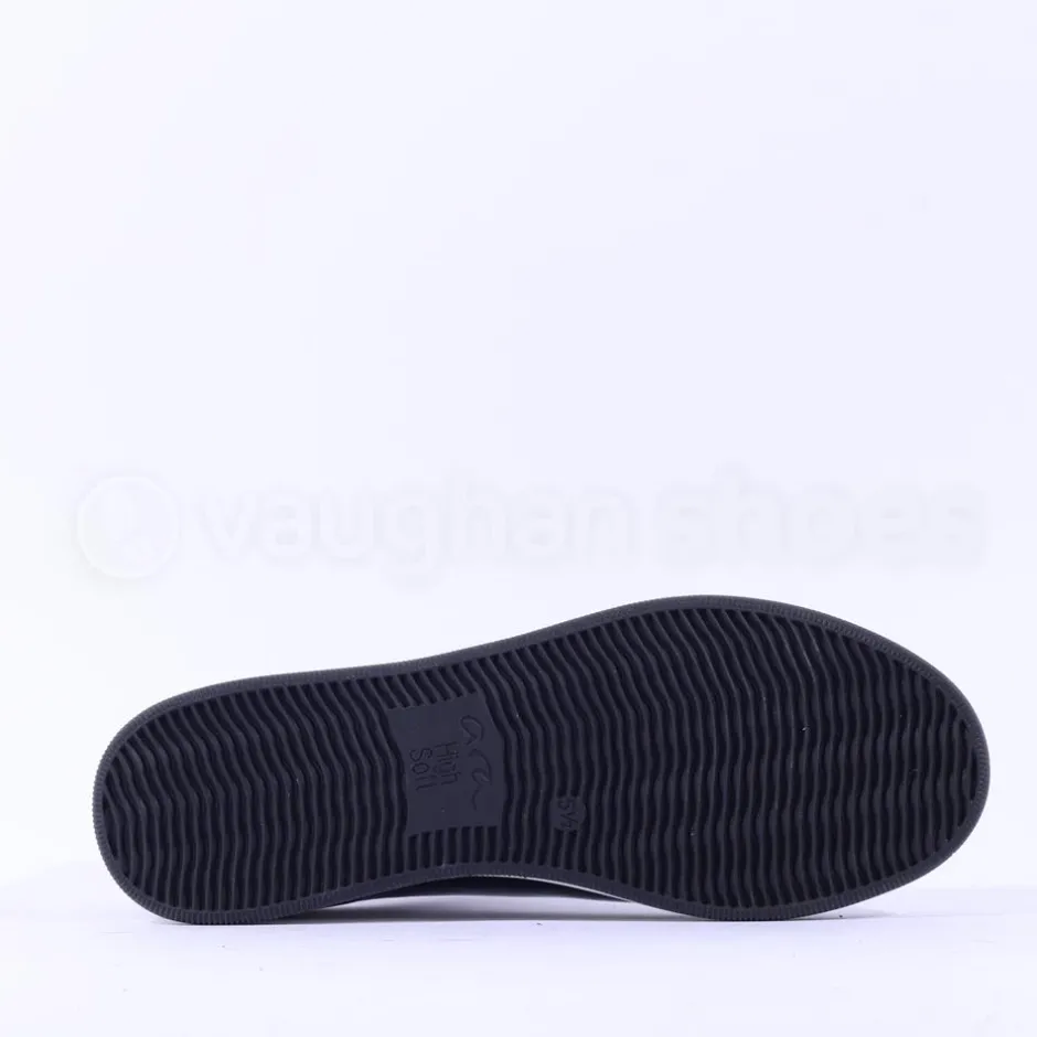 Women Ara Rom Side Zip Lace Trainer - Black Patent