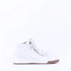 Women Ara Rome Diagonal Zip Lace Bootie - White Leather