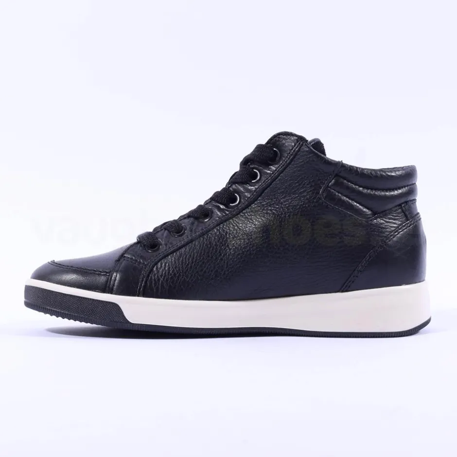 Women Ara Rome Diagonal Zip Lace Bootie - Black Leather