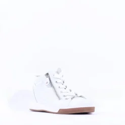 Women Ara Rome Diagonal Zip Lace Bootie - White Leather
