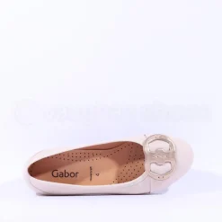 Women Gabor Rosta Slip On Low Pomp - Cream Combi