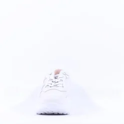 Women Wonders Samira Bungee Lace Wedge Trainer - White Silver Leather