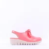 Women Wonders San Marino Bow Slingback Wedge - Coral Leather