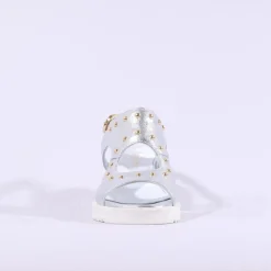 Women Marco Moreo San Remo Wedge Stud Sandal - Silver Gold