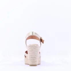 Women Wonders Sango Strappy Espadrille Wedge - Gold Leather