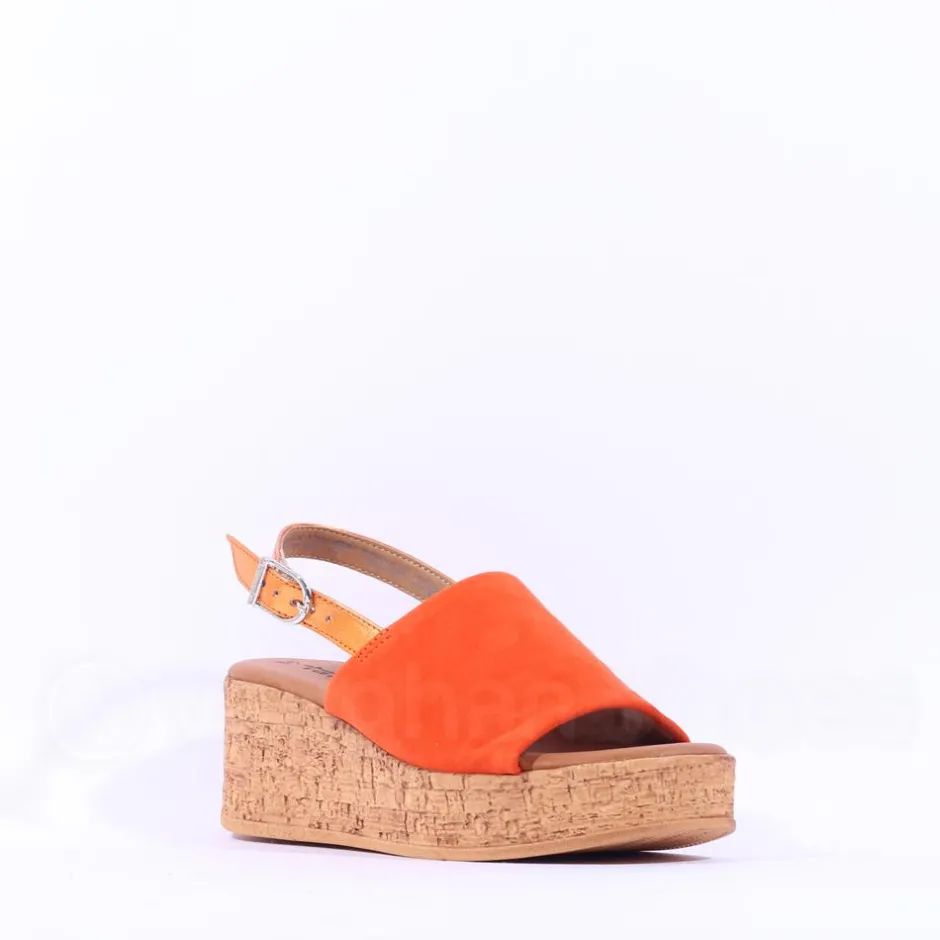 Women Tamaris Santini Cork Platform Slingback - Orange