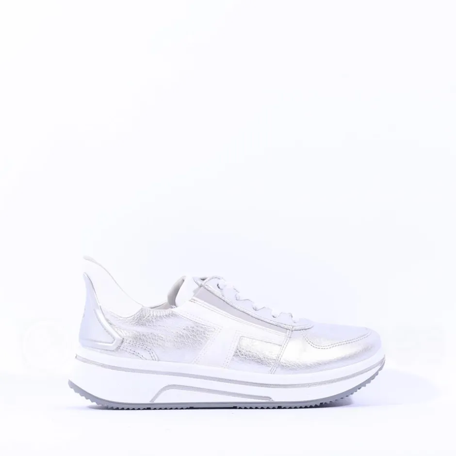 Women Ara Sapporo 3.0 Easy Slip On Trainer - Silver Leather