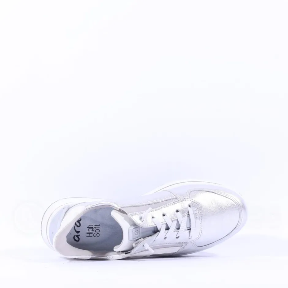 Women Ara Sapporo 3.0 Easy Slip On Trainer - Silver Leather