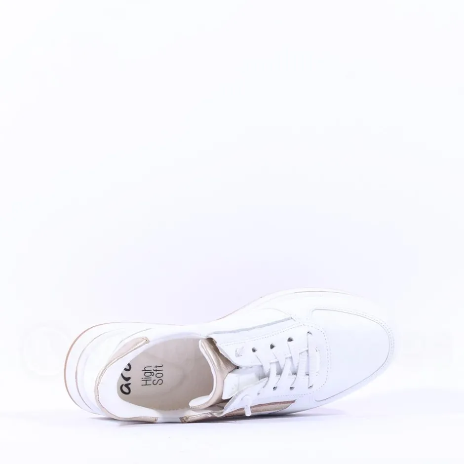 Women Ara Sapporo 3.0 Easy Slip On Trainer - White Gold