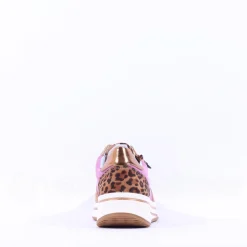 Women Ara Sapporo Side Zip Platform Trainer - Pink Leopard Combi