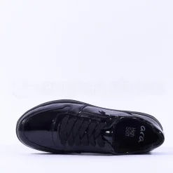 Women Ara Sapporo Side Zip Platform Trainer - Black Patent