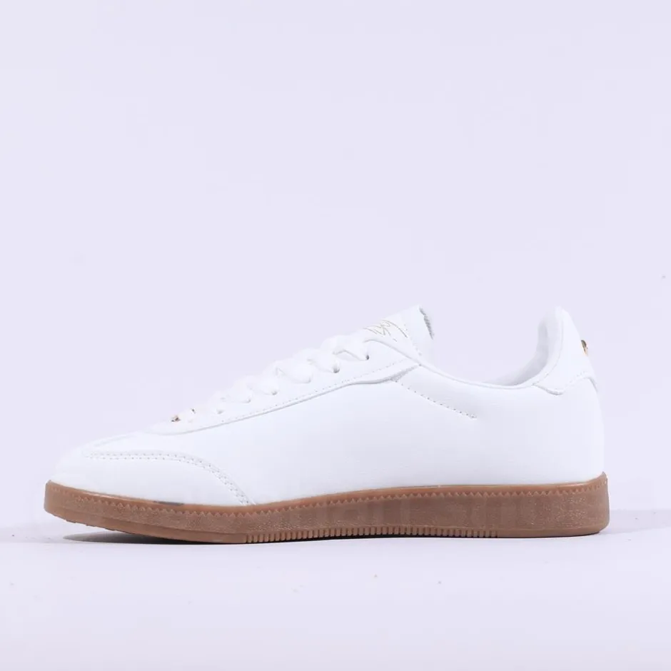 Women Tommy Bowe Ladies Serevi Gumsole Trainer - White Tan