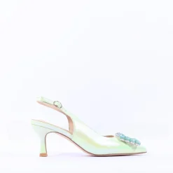 Women Sorento Shelbourne Brooch Slingback Heel - Lime