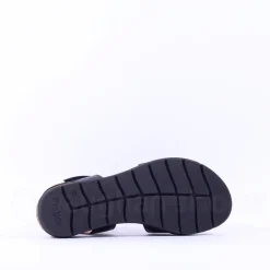 Women Gabor Shout Velcro Strap Wedge Sandal - Black Leather
