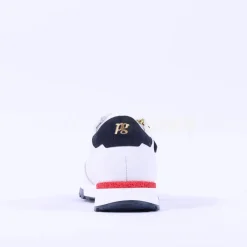 Women Paul Green Side Zip Laced Multi Trainer - White Red Navy