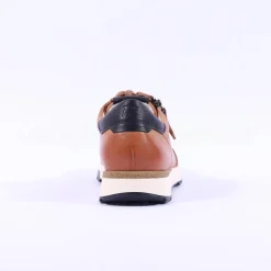 Women Paul Green Side Zip Laced Multi Trainer - Tan Leather