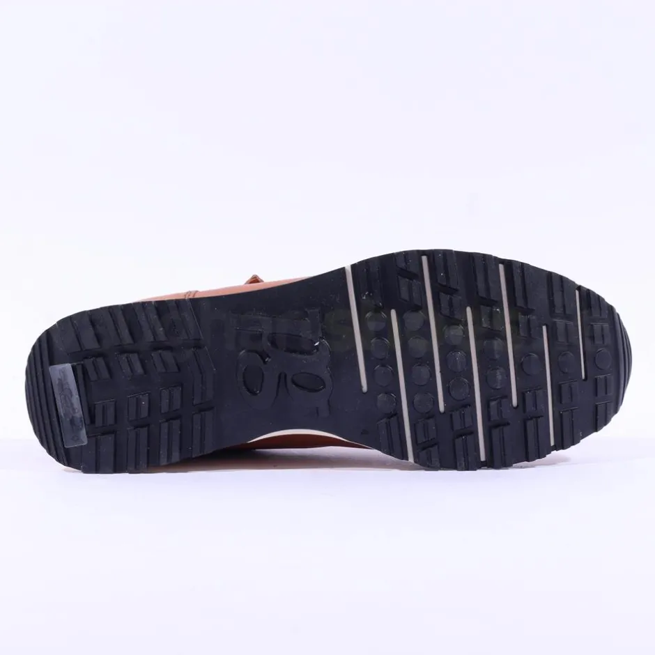 Women Paul Green Side Zip Laced Multi Trainer - Tan Leather