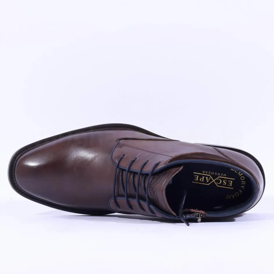 Escape Men Singspiel Laced Boot - Mahogany