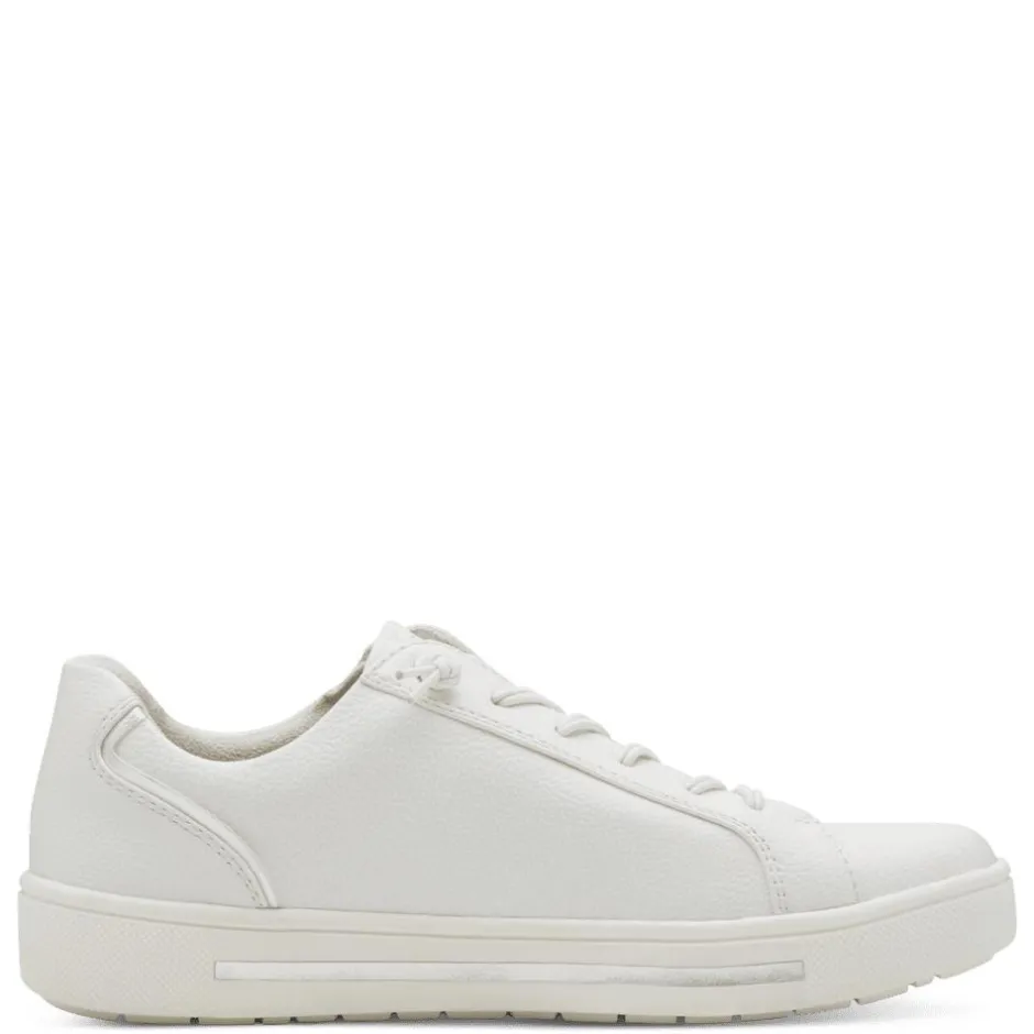 Women Jana Sitane Elasticated Lace Trainer - White Silver