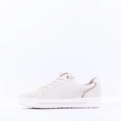 Women Jana Sitane Elasticated Lace Trainer - Beige Metallic