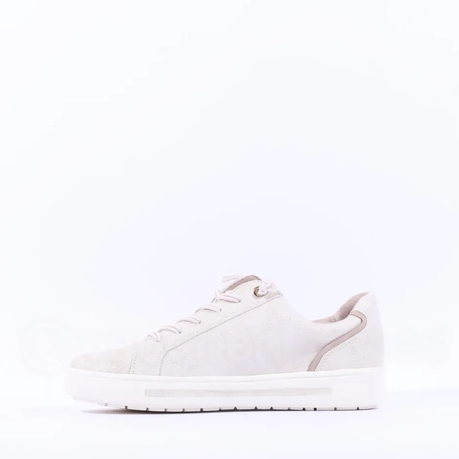 Women Jana Sitane Elasticated Lace Trainer - Beige Metallic